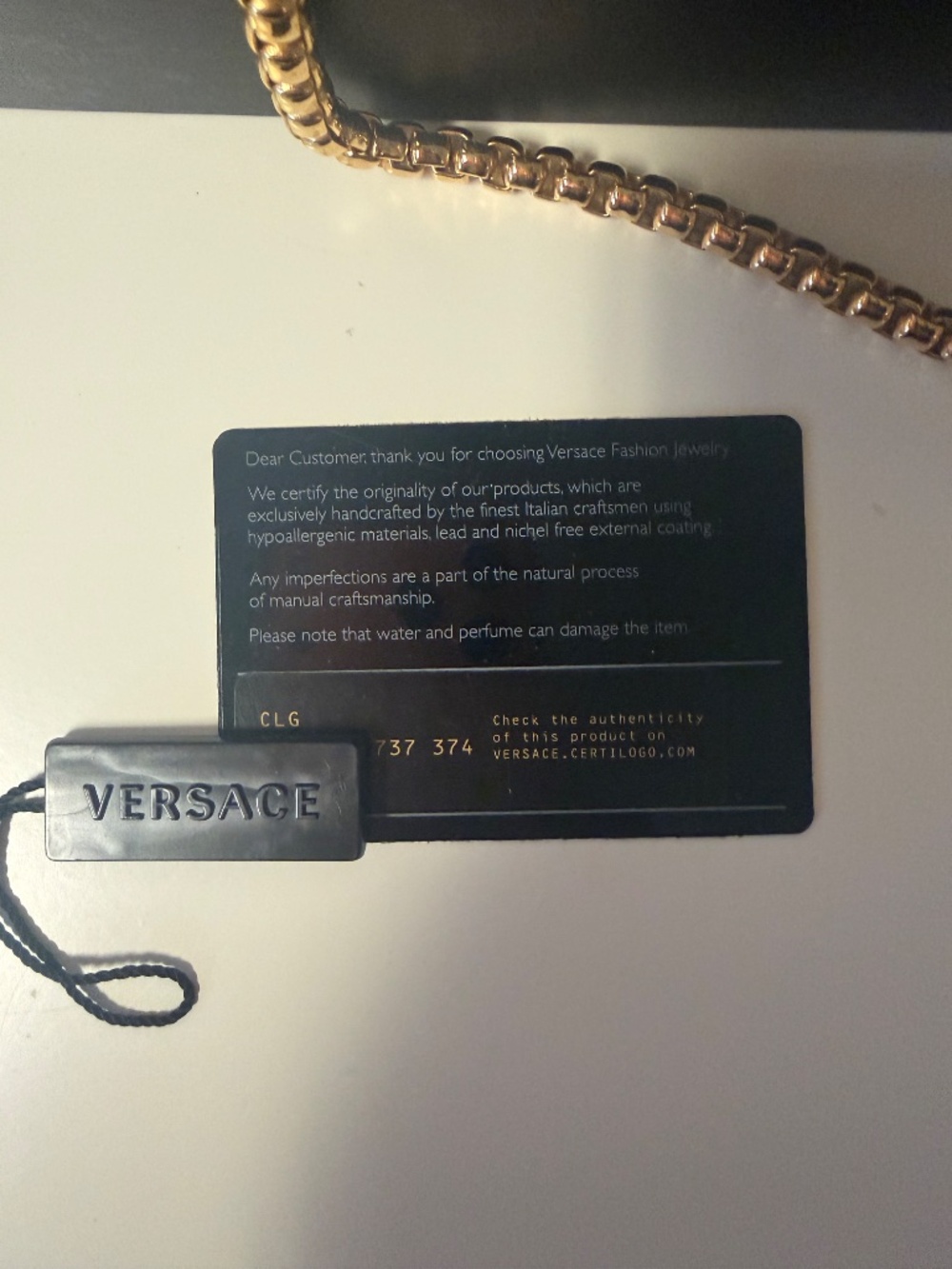 Versace goldtone medusa pendant and chain - Picture 4 of 8